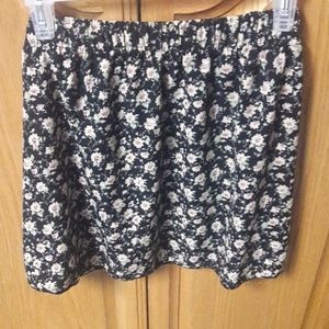 Black floral skirt